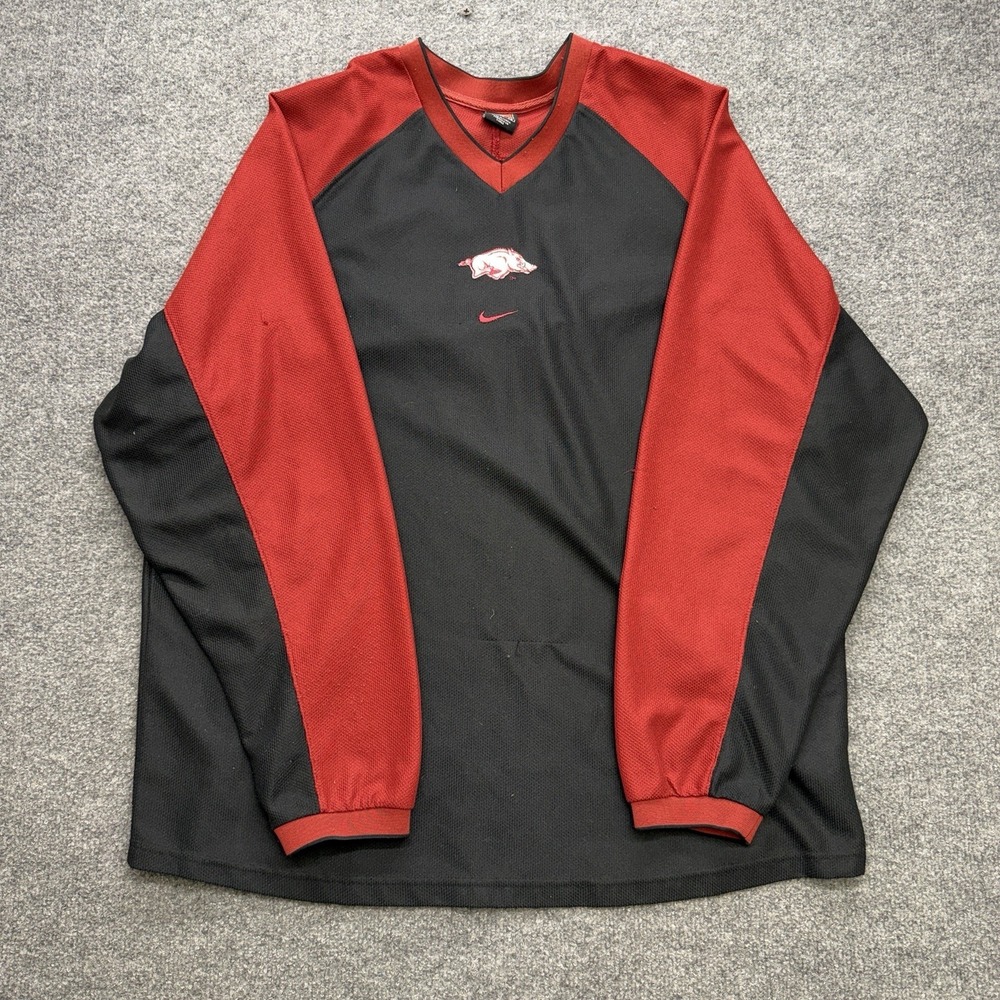 Nike Arkansas Razorbacks Center Swoosh Long sleeve Shirt Size XL Vintage Red